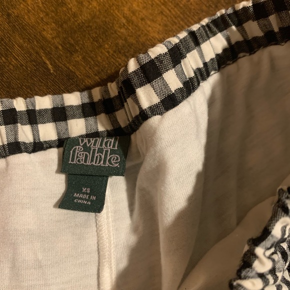 Wild Fable Black and White Gingham A-Line Skirt - Picture 2 of 5